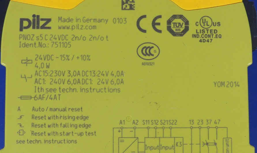 Pilz  PNOZ s5 C 24VDC 2n/o 2n/ot  751105