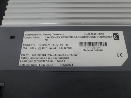 Eurotherm 7200S 25A/500V