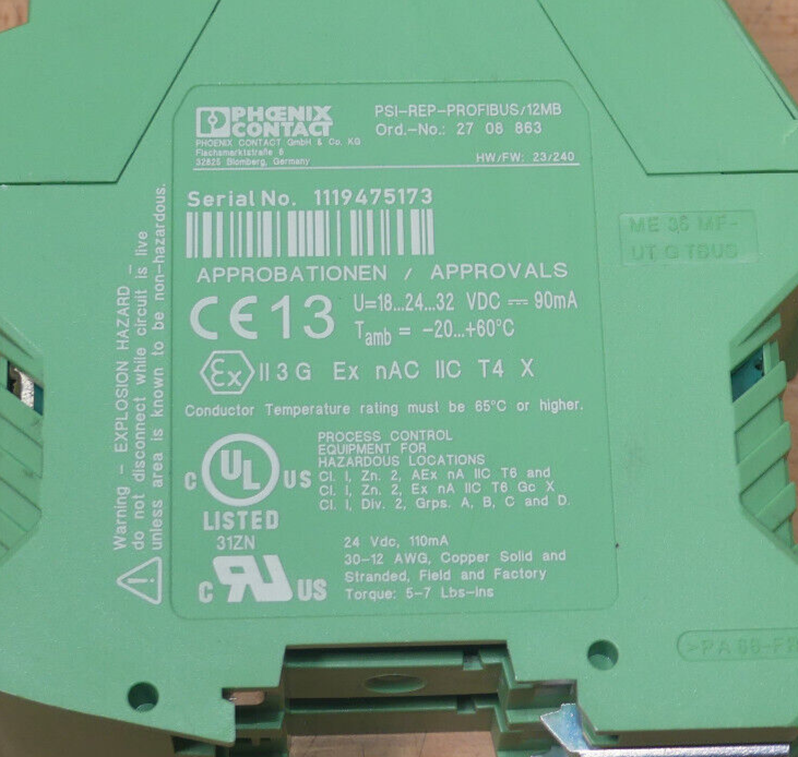 PHOENIX CONTACT  PSI-REP-PROFIBUS/12MB Repeater
