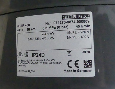 STIEBEL ELTRON Warmwasser-Standspeicher HSTP 400, 400 l