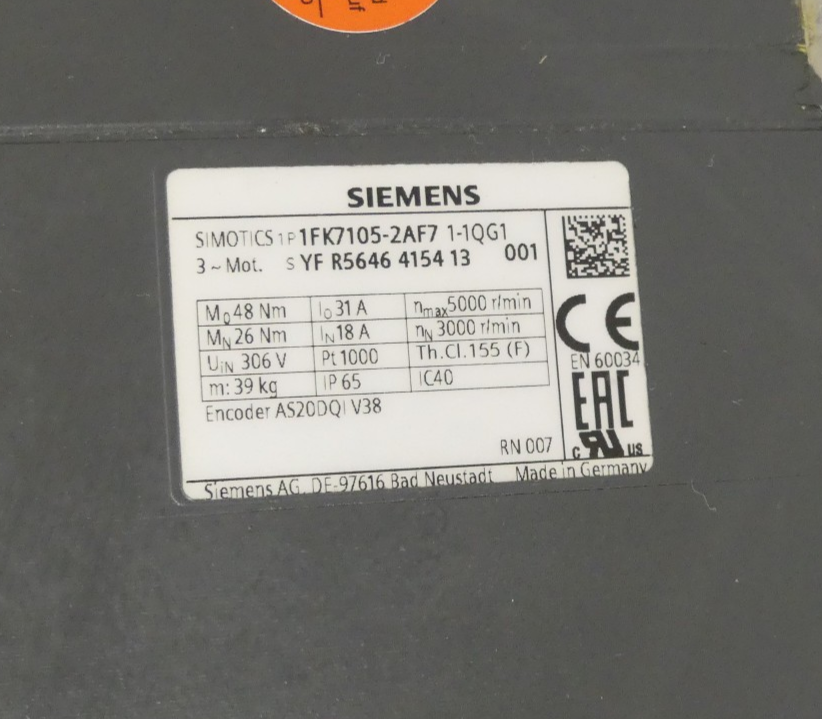 SIEMENS 1FK7105-2AF71-1QG1