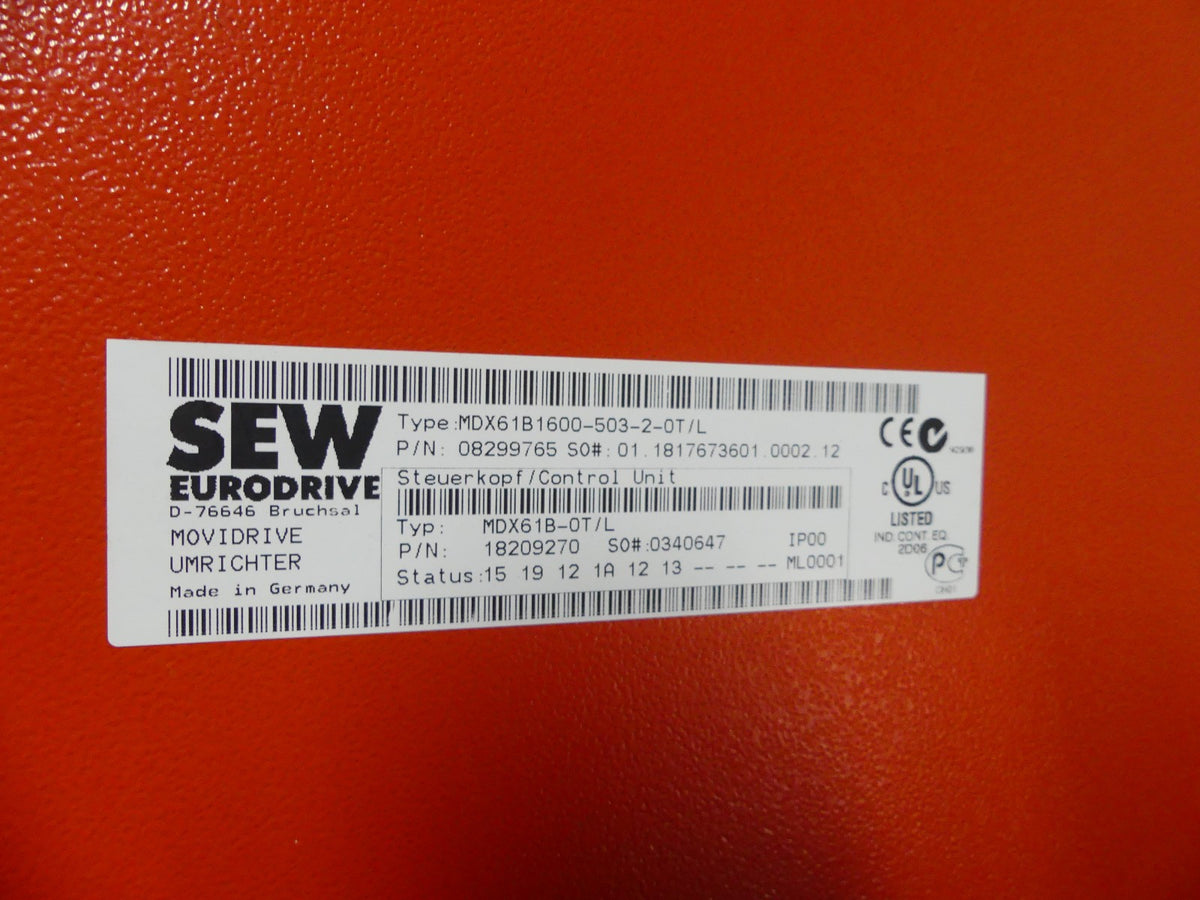 SEW EURODRIVE MDX61B1600-503-2-0T/L